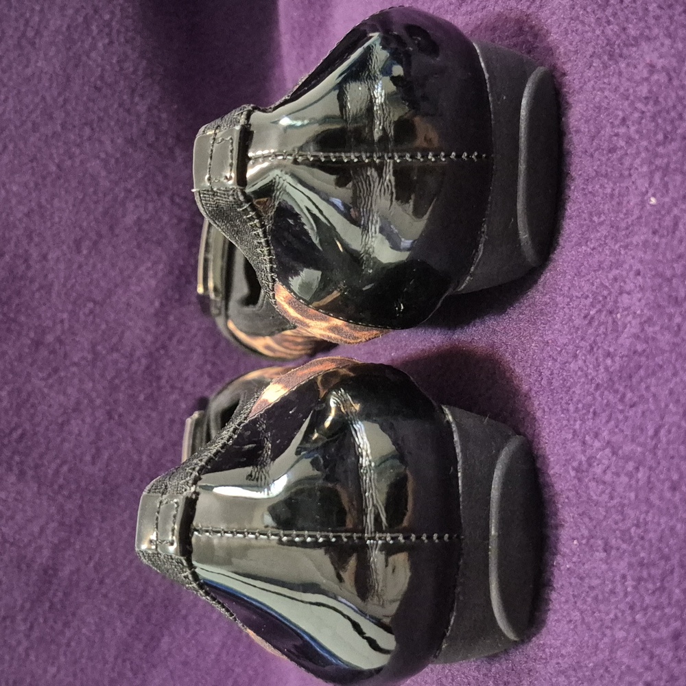16-KK Anne Klein 7.5 Leopard Print & Black Flats women's slip-ons comfort shoes - Picture 8 of 10